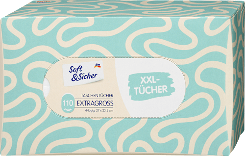 Taschentücher Box Extragroß 4-lagig sortiert Soft&Sicher