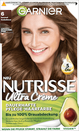 Nutrisse Creme dauerhafte Pflege-Haarfarbe - Nr. 60 Karamell Dunkelblond GARNIER NUTRISSE