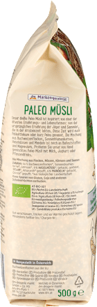Bio muesli iz kosmičev, oreškov, zrn in semen dmBio