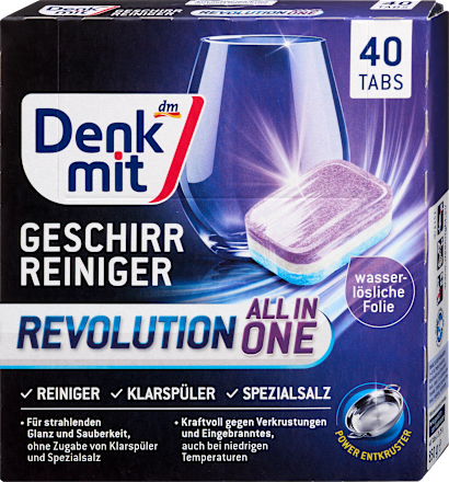 Капсули за съдомиялна машина Revolution All in One, 40x21,25g Denkmit