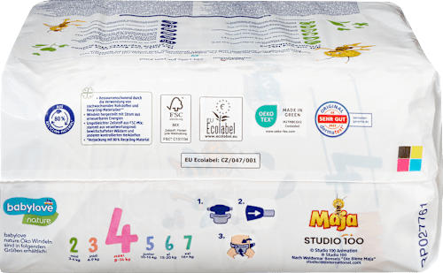 Öko pelenka maxi, 4-es méret, 8-14 kg babylove nature