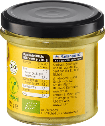 Brotaufstrich Senf-Dill dmBio