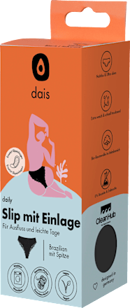 Slip mit Einlage daily brazilian schwarz, Gr. M dais
