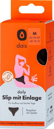 Slip mit Einlage daily brazilian schwarz, Gr. M dais