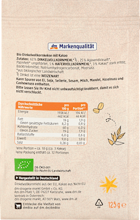 Kakaokekse Dinkel dmBio