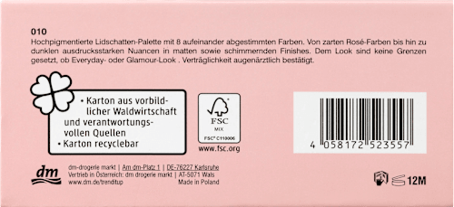 Paleta cienie do powiek Rocky Rose Eyeshadow Collection wielokolorowa 010 trend !t up