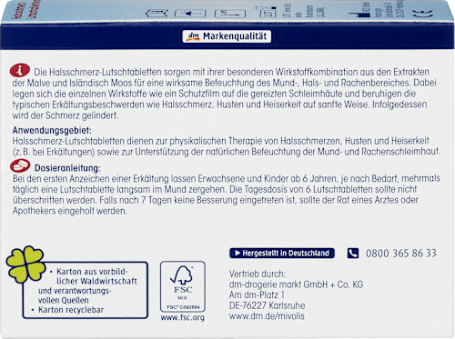 Halsschmerz-Lutschtabletten Kirsche Mivolis