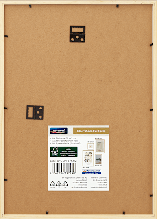 Bilderrahmen Flat Finish 30x45 cm natur Paradies