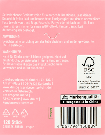 Gesichtssteine Colorful Love trend !t up