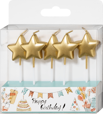 Kuchenkerzen Sterne, gold (13x9x2 cm) Dekorieren & Einrichten
