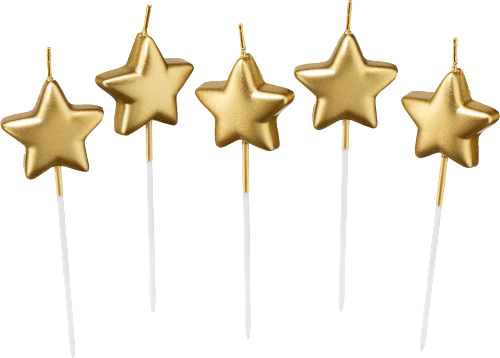 Kuchenkerzen Sterne, gold (13x9x2 cm) Dekorieren & Einrichten