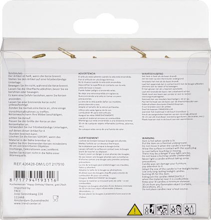 Kuchenkerzen Sterne, gold (13x9x2 cm) Dekorieren & Einrichten