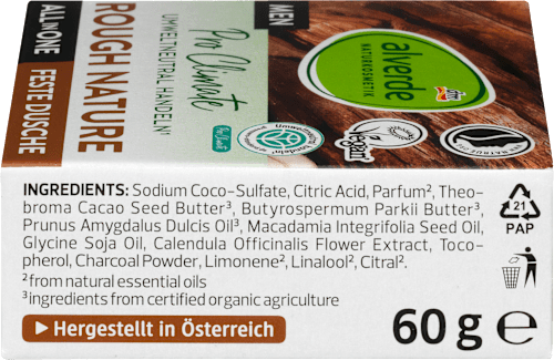 Trdo milo za tuširanje za moške ROUGH NATURE Pro Climate alverde NATURKOSMETIK MEN