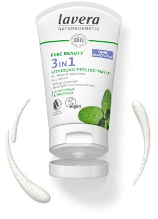 Peelingmaske 3in1 Pure Beauty lavera NATURKOSMETIK