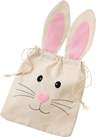 Stoffbeutel mit Hasengesicht, creme Dekorieren & Einrichten
