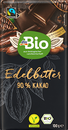 Bio étcsokoládé 90% kakaótartalommal dmBio