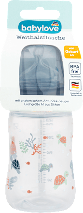 Weithalsflasche 0+ Monate 280 ml sortiert babylove