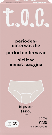 Periodenunterwäsche schwarz Hipster, Gr. XS t.o.c.