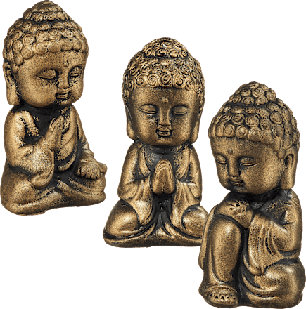 Poly-Buddha, gold-schwarz (10 cm) Dekorieren & Einrichten
