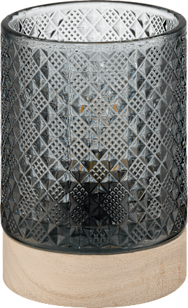 LED Lampe mit Glas, schwarz-natur Dekorieren & Einrichten