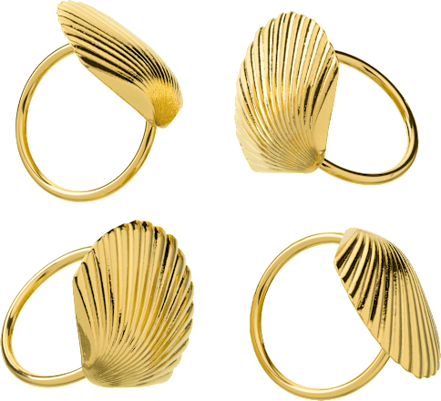Serviettenring aus Metall "Muschel", gold (5x4 cm) dm home