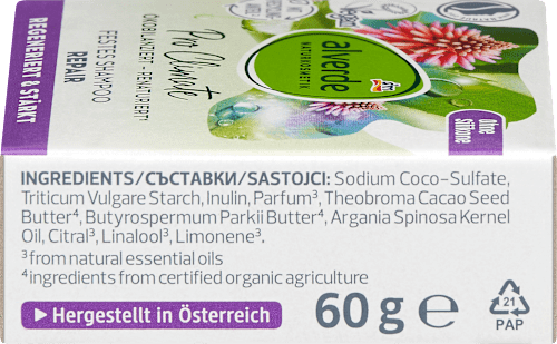 Shampoo solido rinforzante e ristrutturante alverde