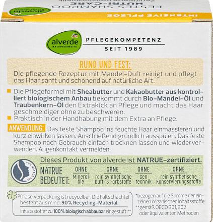 Nutri care čvrsti šampon za kosu - badem alverde NATURKOSMETIK