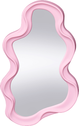 Spiegel gewellt, rosa (26x41x3 cm) Dekorieren & Einrichten