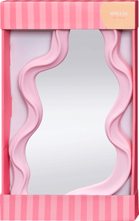 Spiegel gewellt, rosa (26x41x3 cm) Dekorieren & Einrichten