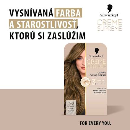 Farba na vlasy - 7-0 prirodzená blond Schwarzkopf CREME SUPREME