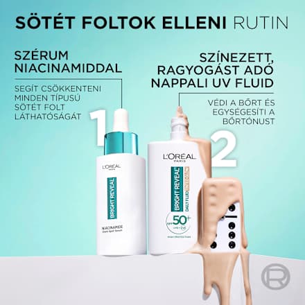 Bright Reveal ragyogást adó, színezett fluid SPF50 L'ORÉAL PARiS