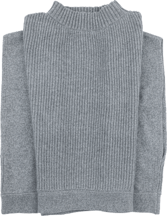 Poncho grau mit Kragen  PURSET