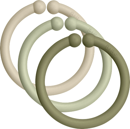 Loops creme/grün/olive BIBS