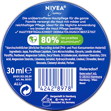Creme in der Dose, Reisegröße NIVEA