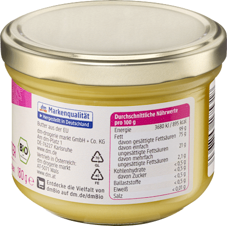 Ghee, geklärte Butter dmBio