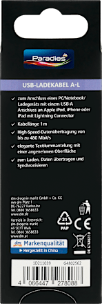 USB Ladekabel USB-A auf Lightning Paradies