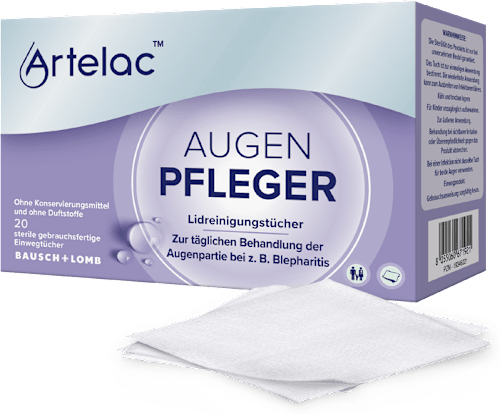 Artelac AUGEN PFLEGER Lidreinigungstücher 20 sterile gebrauchsfertige Einwegtücher zur täglichen Behandlung Artelac