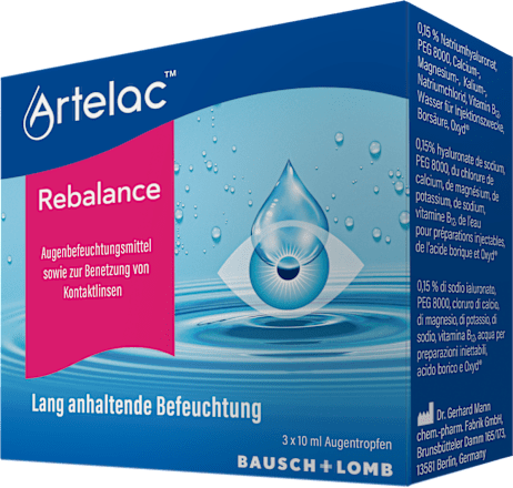 Artelac Rebalance 3 x 10 ml Augenbefeuchtungsmittel sowie Benetzung von Kontaktlinsen Artelac