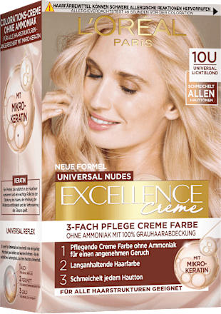 Haarfarbe Nude 10U helles Lichtblond  L'ORÉAL PARiS EXCELLENCE Creme