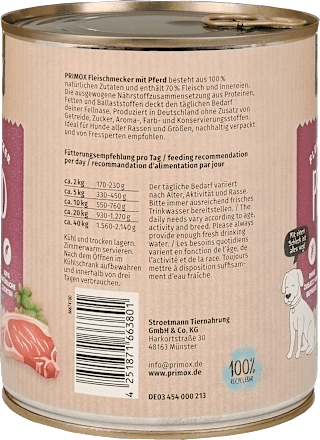 Nassfutter Hund mit Pferd, Multipack (6x800 g) Primox