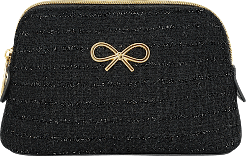 Kosmetiktasche schwarz Schleife gold  Soapland