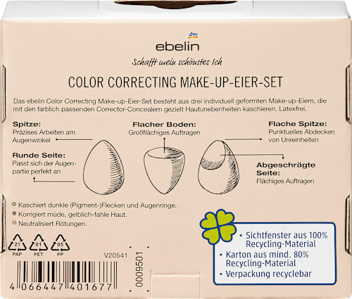 Color Correcting Make-up Eier-Set ebelin