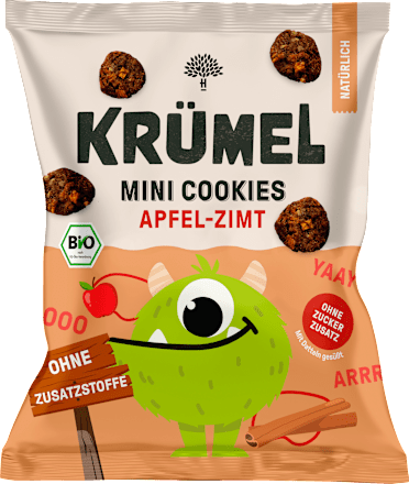 Kindersnack Mini Monster Cookies Apfel Zimt, ab 3 Jahren KRÜMEL