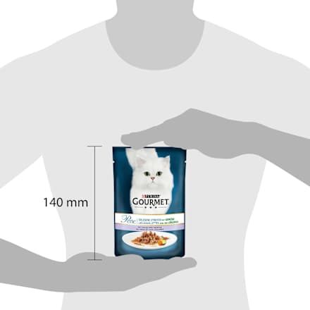 Nassfutter Katze mit Kalb & Gemüse, Perle - erlesene Streifen in Sauce Purina Gourmet