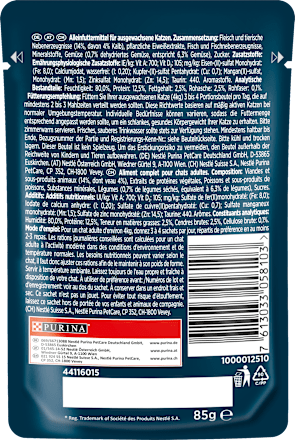 Nassfutter Katze mit Kalb & Gemüse, Perle - erlesene Streifen in Sauce Purina Gourmet