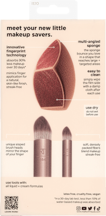 Set burete Saver Sponge si pensula machiaj Trio REAL TECHNIQUES