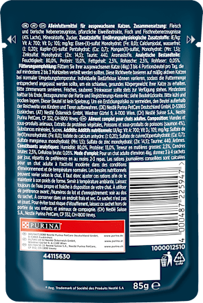 Nassfutter Katze mit Lachs, Perle - erlesene Streifen in Sauce Purina Gourmet