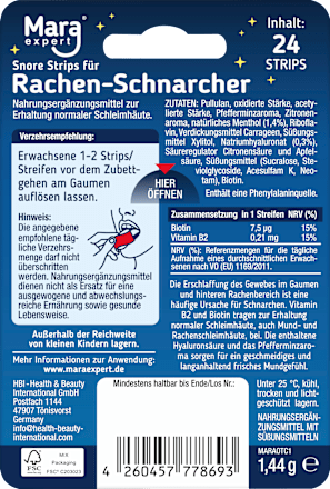Snore Strips Rachen-Schnarcher Gaumen-Streifen Mara