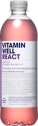 Erfrischungsgetränk, React Schwarze Johannisbeere														 Vitamin Well
