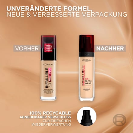Foundation Infaillible 32h Fresh Wear, 235 Honey, LSF 25 L'ORÉAL PARiS